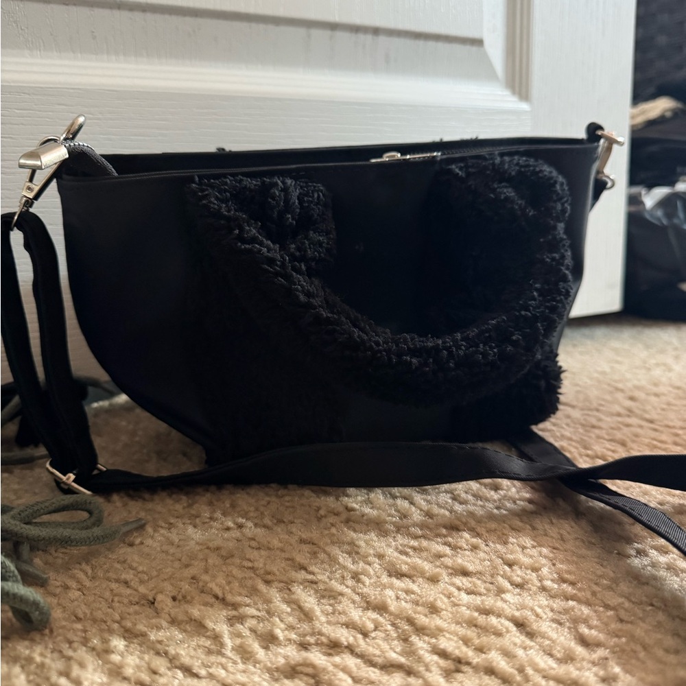 Black Teddy Faux Fur Women's Handbag